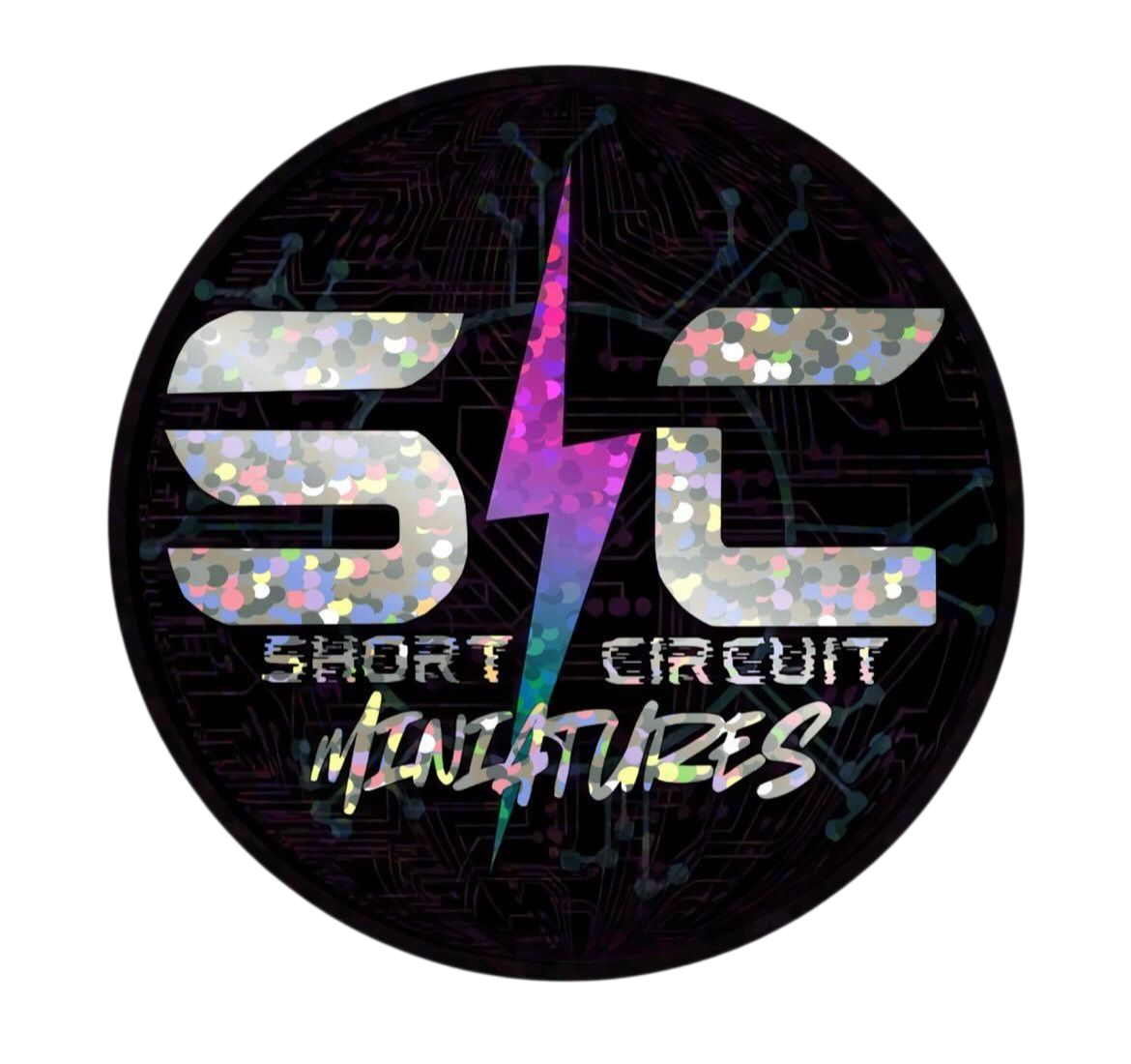 Short Circuit Glitter Sticker