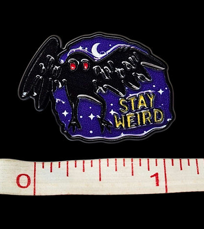 Mothman Stay Weird Pin